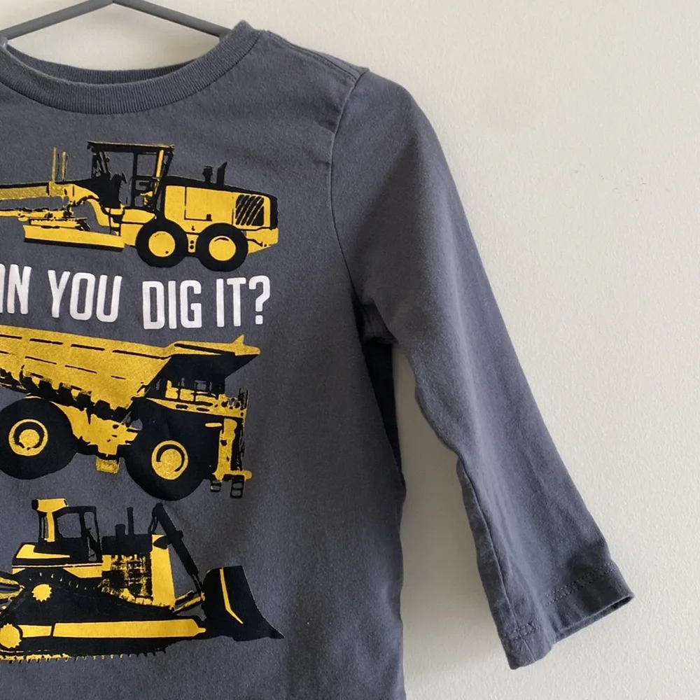 *EUC* The Children’s Place Construction Truck Long Sleeve Graphic Tee